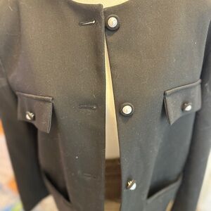 Elegant Black Blazer with Button Details